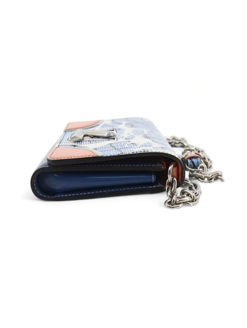 Louis Vuitton Limited Aqua Epi Twist Portefeuille Aqua Shoulder Bag Chain WOC - Picture 6 of 13
